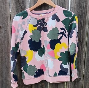 Boden pink w/multicolor abstract floral pattern sweatshirt